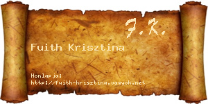 Fuith Krisztina névjegykártya